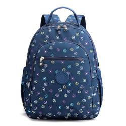 YANAIER Rucksack Damen Cityrucksack Wasserdicht Leichtgewicht Casual Daypack Tagesrucksack Mode Reisen Mädchen Schultaschen Laptop Rucksack Blaue Punkte von YANAIER