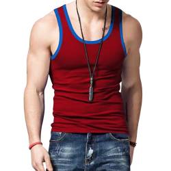 YANBLOS Achselshirts Herren Sommer Tank Top Herren Sport Tanktop Herren Tankshirt Herren Tank Top Herren Unterhemd Herren Muskelshirts Herren G-Red S von YANBLOS