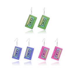 3/4Pairs Neon Earrings for Women 80s 90s Outfits for Women Neon Shirts for Women Acrylic Lightning Star Drop Dangle Earrings Retro Neon Accessories for Party von YANCHUN