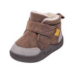 YANFJHV Baby Gummistiefel Kleinkindschuhe mit weichem plus samtdicke, rutschfeste große Baumwollschuhe (Coffee, 28 Little Child) von YANFJHV