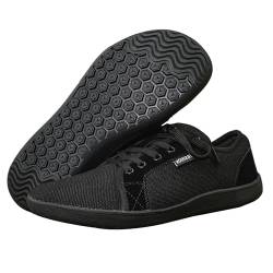 YANFJHV Barfußschuhe Sneaker Turnschuhe Barfußschuhe für den Alltag Füße Gelenke & Körper Barfußschuhe für Damen und Herren Barfußschuhe Anzug Schuhe Herren 43 (Black, 45) von YANFJHV