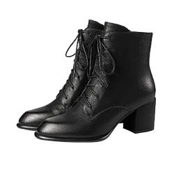 YANFJHV Minimalistische Stiefel mit seitlichem Reißverschluss für Damen, Stiefeletten, kurze Stiefel, Einzelschuhe für Damen, Freizeitschuhe Kleidung Damen Schuhe (Black, 39) von YANFJHV