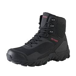 YANFJHV Mode Herren Outdoor Bergsteigen Lässige Sportschuhe Schnürschuhe Atmungsaktive Wüstenstiefel mit weichem Herren Schuhe 38,5 (Black, 45) von YANFJHV