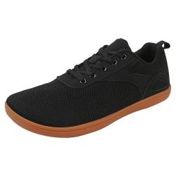 YANFJHV Mode Und Casual Männer Flache Leichte Mesh Atmungsaktive Einfarbig Damen Schuhe Plateau 37 (Black, 36) von YANFJHV