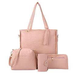 YANFJHV Vierteilige Fashion-Tasche Shoulder 2019 Messenger-Tasche Frauentasche Geldbeutel en Head Brieftasche (Pink, One Size) von YANFJHV