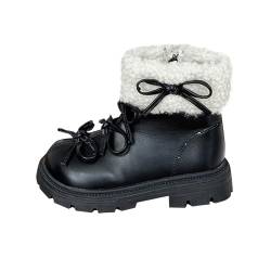 YANFJHV Winterstiefel 30 Winter Water Proof Flat Keep Warm Snow Boots Comfortable Shoes (Black, 25.5 Toddler) von YANFJHV