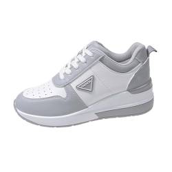 YANFJHV und Wintermode Damen Sportschuhe Damen Laufschuhe Bequeme Freizeitschuhe Hallux Schuhe Damen Klett (Grey, 42) von YANFJHV