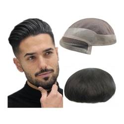 Männer Toupet Mono & Pu Echthaarteile Toupet for Männer Haareinheiten Männliches Haarersatzsystem Haarprothese Haarteil für Männer(Size:7x9) von YANGKUI518