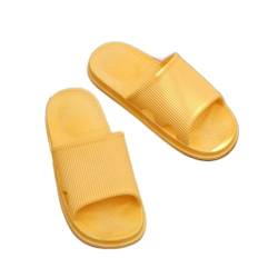 YANGKUI518 Schnelltrocknende Sandalen Startseite Hausschuhe Japanische Hausschuhe Männer und Frauen Badesandalen Einfache Hausschuhe Paar Indoor-Schuhe Outdoor-Hausschuhe Strandrutschen(Yellow,44-45) von YANGKUI518