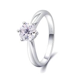 YANYUESHOP 14K/18K Ring, klassischer 6-Krappen-Ehering mit 0,5 erstelltem Ehering, Eheringe für Frauen von YANYUESHOP