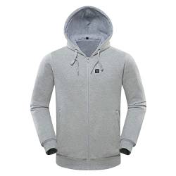 YAOJIWANG Beheizbare Hoodie Herren Sale,Heizbarer Kapuzepullover mit Reißverschluss Langarm Baumwolle Beheizte USB Elektrisch Beheizte Sweatershirt mit Kapuze Jacke Mantel mit Heizung Große Größen von YAOJIWANG