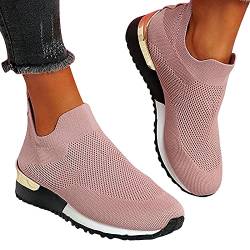 YAOJIWANG Damen Slip On Sneaker Leichtgewichts Atmungsaktiv Mesh Laufschuhe Sportschuhe Bequem Gedämpft Air Schuhe Turnschuhe Sportschuhe Trainingsschuhe Walking Freizeitschuhe Jogging Sportsschuhe von YAOJIWANG