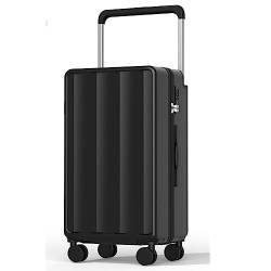 YAOSHER Universeller Trolley-Koffer, Trolley, Stoßdämpfung in mehreren Stufen verstellbar und Stummschaltung, mit USB-Schnittstelle, geeignet für Reisen (Schwarz, 24 Zoll), Schwarz , 24 inches von YAOSHER