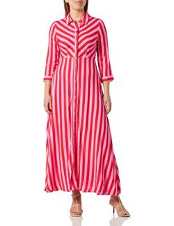 YAS Damen Yassavanna Long Shirt Dress S. Noos Kleid, Cyclamen/Stripes:bittersweet, XL EU von YAS