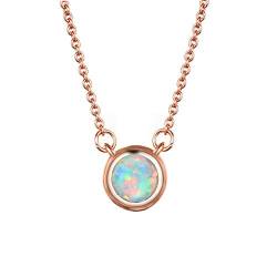 YAZILIND Y Form Opal Anhänger Halskette Exquisite Schlüsselbein Kleid Halsketten Rose Gold Farbe Kette Schmuck für Dame Mädchen Geschenk (weiß) von YAZILIND