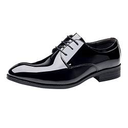 YCBMINGCAN Herrenschuhe aus lackiertem im britischen Spleißen, Business-Casual-Stil, Herren-Lederschuhe Schuhe Herren Chucks (c-Black, 48) von YCBMINGCAN