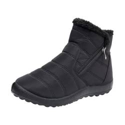 YCBMINGCAN Winter Bequeme Baumwollschuhe Anti-Rutsch-Stiefel Für Frauen Schneestiefel Waetpoof Fußball Schuhe Damen (Black, 43) von YCBMINGCAN