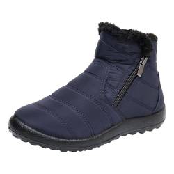 YCBMINGCAN Winter Bequeme Baumwollschuhe Anti-Rutsch-Stiefel Für Frauen Schneestiefel Waetpoof Fußball Schuhe Damen (Dark Blue, 38) von YCBMINGCAN
