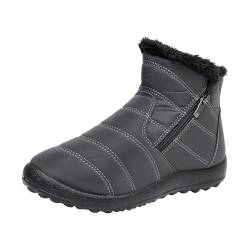 YCBMINGCAN Winter Bequeme Baumwollschuhe Anti-Rutsch-Stiefel Für Frauen Schneestiefel Waetpoof Fußball Schuhe Damen (Grey, 37) von YCBMINGCAN