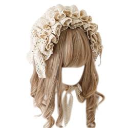 YCHUCH Haar-Accessoires, elegantes Dienstmädchen-Haar-Accessoire, Dienstmädchen-Kopfschmuck, Schleife, gerüschte Kopfbedeckung, Party, Cosplay, Kostüm für Damen und Mädchen von YCHUCH