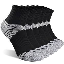 YCQQPRO Sneaker Socken Halbhoch, Herren Quarter Sportsocken, Knöchelhohe Baumwolle Laufsocken mit Frotteesohle, Atmungsaktive Polsterung Damen Tennissocken, 43-46 39-42, Fahrradsocken 6 Paar von YCQQPRO