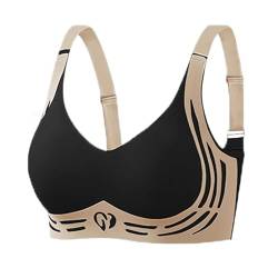 Bügelloser Top Stütz BH Keine Schlaffen Brüste Mehr, Lifting Anti-Sagging Wireless Adjustable Seamless Bra (DE/NL/SE/PL, Alphanumerisch, L, Regular, Regular, Standard, Schwarz) von YCYATS