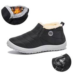 Podojoy Winterstiefel, Unisex-Komfortstiefel FüR Herbst Und Winter, Wasserdichte Rutschfeste Schneestiefel Mit Warmem PlüSchfutter (Schwarz, Erwachsene, Damen, 39, Numerisch, EU Schuhgrößensystem, M) von YCYATS