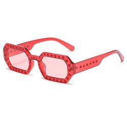 YDFSZD Sonnenbrille Damen, bunt, UV400, rot von YDFSZD