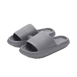 YDRABFLE Sandalen Sommer Antirutsch Soft Cloud Hausschuhe Frauen Bequeme Eva Dicke Plattform Dias Frau Paar Badezimmer Home Flip Flops-Grau-36-37 von YDRABFLE