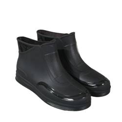 YDYAENIO Gumischtifel Herren Regenstiefel Herren Kurze Röhre Outdoor Sportschuhe Radfahren Arbeit Garten Gummischuhe Leichte wasserdichte Überschuhe(Black,43) von YDYAENIO