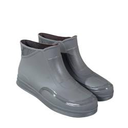 YDYAENIO Gumischtifel Herren Regenstiefel Herren Kurze Röhre Outdoor Sportschuhe Radfahren Arbeit Garten Gummischuhe Leichte wasserdichte Überschuhe(Grey,40) von YDYAENIO