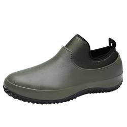 YDYAENIO Gumischtifel Herren Regenstiefel Herren Kurze wasserdichte Gummistiefel Outdoor Bequeme rutschfeste Arbeits-/Kochschuhe Angelstiefel Herren for Regenwetter(Green,36) von YDYAENIO