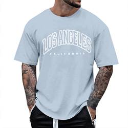 Herren tshirt sale oversize tshirt Herren vintage los angeles tshirt rundhals kurzarm Sommer t shirt mode Streetwear männer Kleidung Sportshirt Longshirt von YEBIRAL