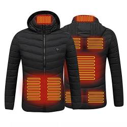 YEBIRAL Beheizbare Jacke Herren Damen, Elektrische Beheizte Jacke mit 8 Heizzone 3 Einstellbar Temperatur Warme Jacke USB Heizjacke für Outdoor Motorrad Wandern Skifahren Jagd Camping von YEBIRAL