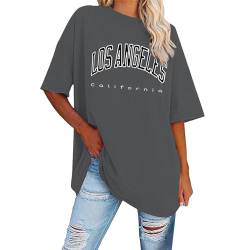 YEBIRAL Oversize Shirt Damen Schwarz Kurzarm Casual Lockere Basic Baumwolle Tee Shirts Sommer Bluse Rundhals Oberteile Lässig T-Shirts Tops Mode Y2k Streetwear Sommershirt Longbluse von YEBIRAL