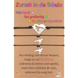 YELUWA 3 Armbänder zum Schulanfang, Geschenk für Mama und Mich, Mutter Sohn Dinosaurier Armbänder für Mutter und Sohn, Geschenke für den ersten Schultag für Mutter Vater Sohn Jungen Tochter Mädchen von YELUWA