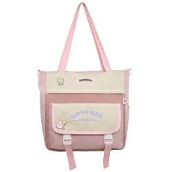 YENVWG All-Matching-Tasche für Damen, japanische Schultasche, lässige Schultertaschen, große Kapazität, Crossbody-Tasche, rose von YENVWG