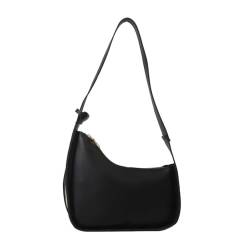 YENVWG Damen PU Sling Bag Satchel Umhängetasche Crossbody Taschen Tasche für Mädchen Handtasche Damen Handytasche Geldbörse, Schwarz von YENVWG