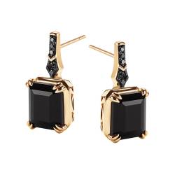 Gold earrings with onyx and black diamonds - Midnight von YES jewellery