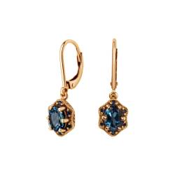 Gold earrings with topazes and sapphires - The Victorian Collection von YES jewellery