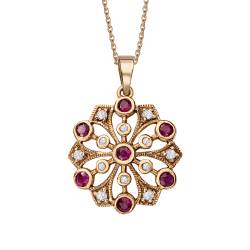 Gold pendant with rubies and sapphires - Victorian Collection von YES jewellery