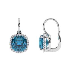 White gold earrings with topaz and diamonds - Jubilé von YES jewellery