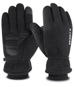 YESWEL Freezer Dicke Thermohandschuhe Herren und Damen,Winter Handschuhe, Warme Touchscreen Winterhandschuhe für Outdoor Sport Motorrad (Schwarz, M) von YESWEL