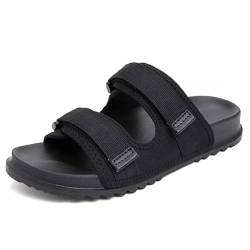 Hausschuhe Für Diabetiker Aus Memory Foam Für Herren Komfortable Unisex-Sandalen Verstellbare, Bequeme Orthopädische Hausschuhe Extra Breite Flip-Flops Zum Gehen Slipper Für Strand Und Pool-Black||41 von YIENHUI