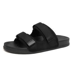 Pantoffers Komfort,Männer Memory Foam Diabetic,Sandalen Älter Für Unisex, Flache Bequeme Nicht Schlupf Flip Flops Orthopädische Flip Flops-Black||39 von YIENHUI