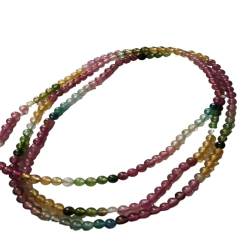 YIGEDAN Natürliches bonbonfarbenes Turmalin-Armband mit 4 Ringen, Stein von YIGEDAN