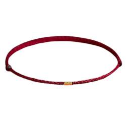 YIGZYCN Einzigartiges handgefertigtes Armband mit goldenen Perlen, rotes Seilarmband, handgeflochtenes Seil, Faden, Handkette, String-Seilarmband, Teenager, handgeflochtenes Seilgarn-Armband von YIGZYCN