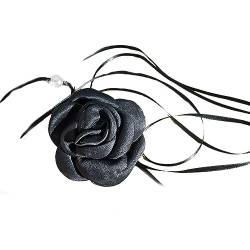 YIGZYCN Gothic Rose Blume Halskette Choker Halskette für Frauen Frauen verstellbares Seil Schlüsselbein Kette Y2K Zubehör Schlüsselbein Kette von YIGZYCN