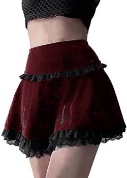 Minirock Damen Sexy Faltenrock Damen Gothic Kleidung Damen Mini Skirt Rave Outfits for Women Rock Damen Sommer Röcke für Damen Sommer von YINGWIN