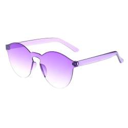 YIZITU Sonnenbrille mit Farbverlauf, Bonbonfarben, modisch, Unisex, transparent, beliebtes Autofahren, UV, violett, 144*145*55mm von YIZITU